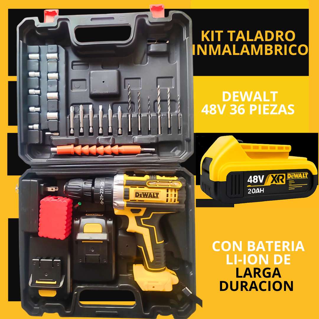 KIT TALADRO ROTOMARTILLO 2 Baterías 48V (36pcs)